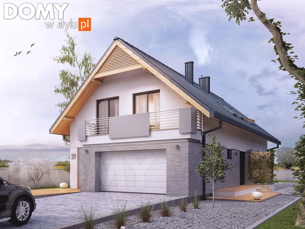 Nowoczesny projekt domu z poddaszem Amarylis 3 - wizualizacja frontowa